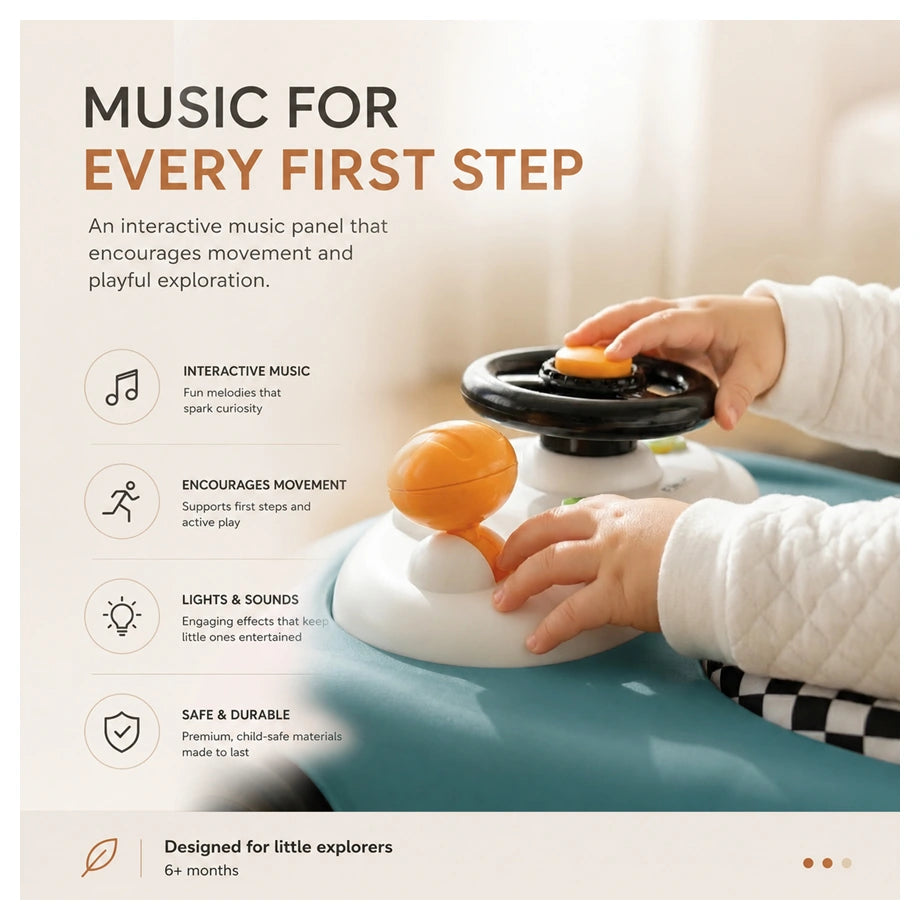 Neobreez 3-in-1 Navix Premium Activity Baby Walker (Blue/Grey)