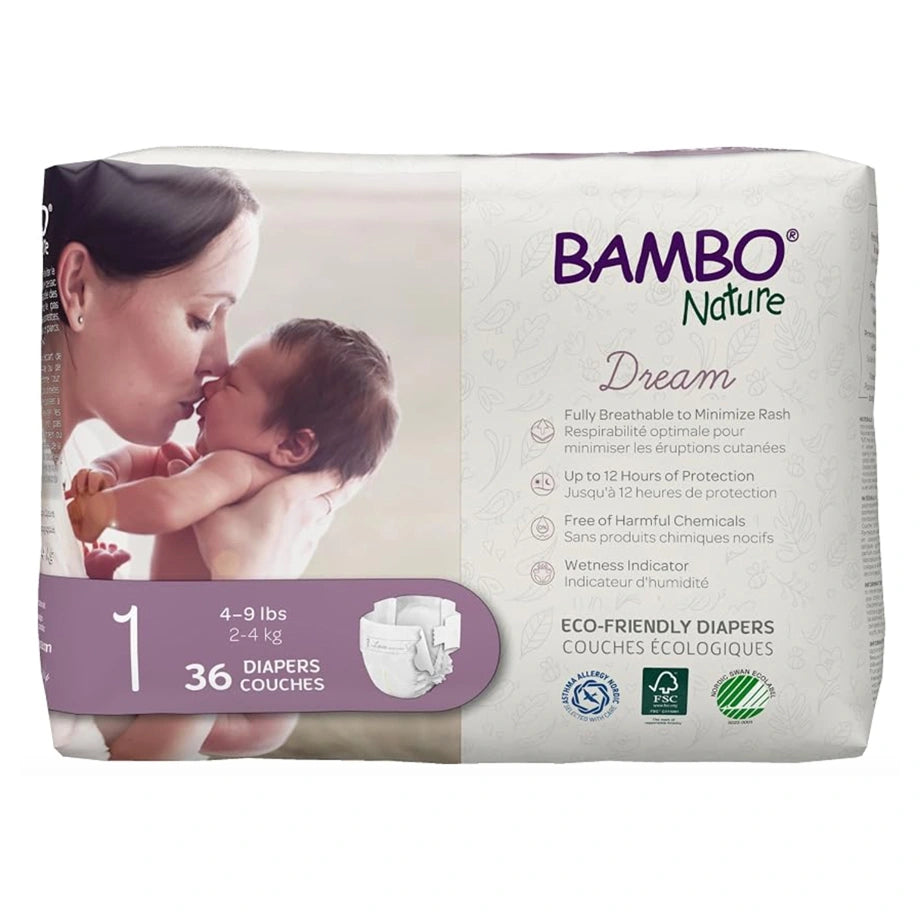 Bambo Nature Eco Friendly Diapers Size 1 (2–4 kg) Pack of 36