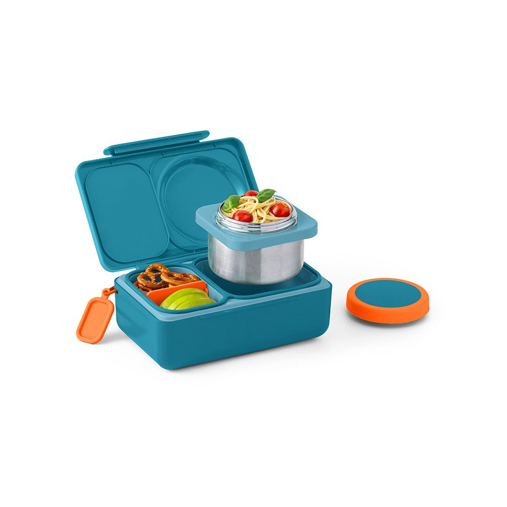 OmieLife OmieBox Up Bento Box with Insulated Thermos and Ice Pack (Teal Green)