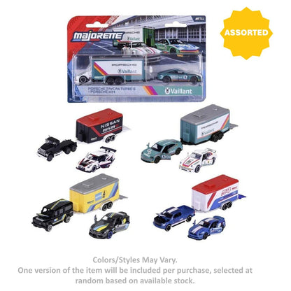 Majorette Racing Deluxe Die-cast Trailer and Car (1:64, Assorted)