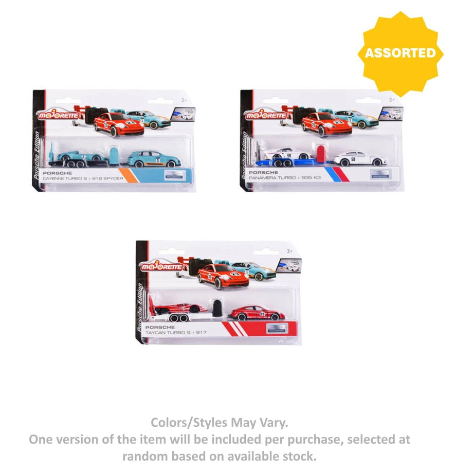 Majorette Porsche Deluxe Edition Die-cast Trailer and Car (1:64, Assorted)