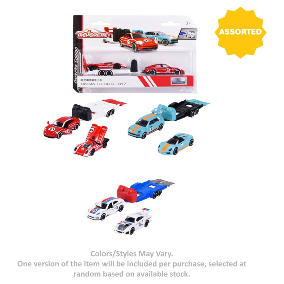 Majorette Porsche Deluxe Edition Die-cast Trailer and Car (1:64, Assorted)
