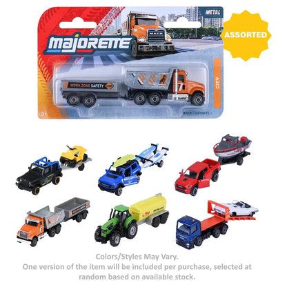 Majorette City Series Die-cast Trailer and Car (1:64, Assorted)