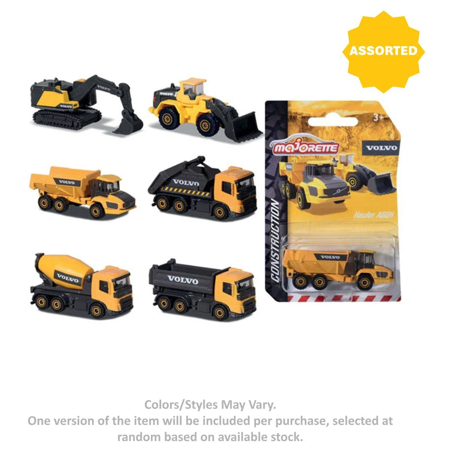 Majorette Volvo Construction Premium Die-cast Vehicle (1:64, Yellow/Black, Assorted)