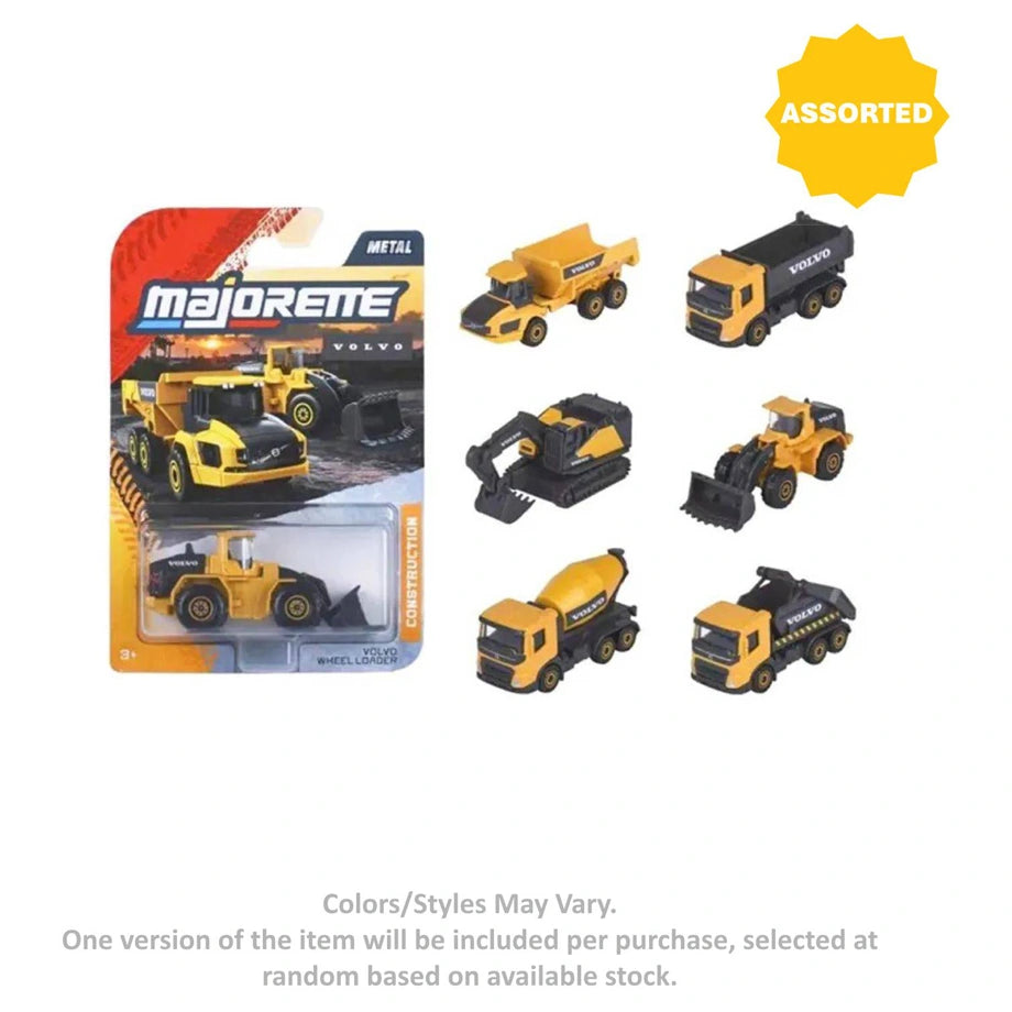 Majorette Volvo Construction Premium Die-cast Vehicle (1:64, Yellow/Black, Assorted)