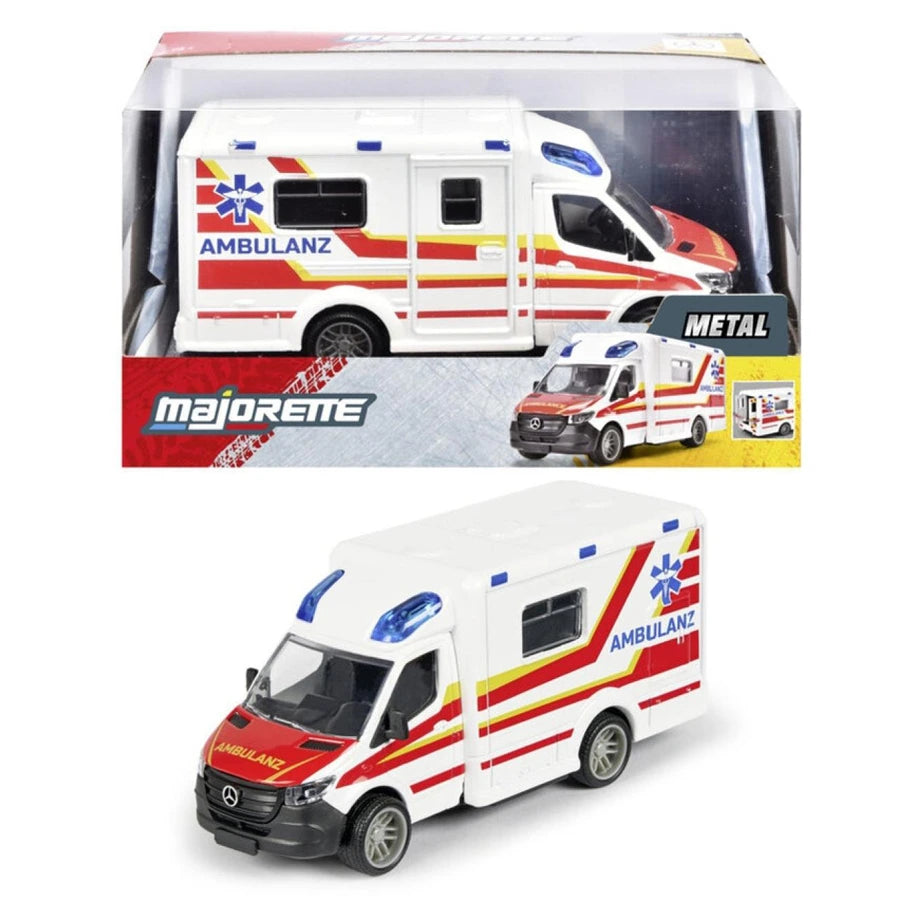 Majorette Grand Series Metal Mercedes-Benz Ambulanz Die-Cast Vehicle (15 cm, White/Red)