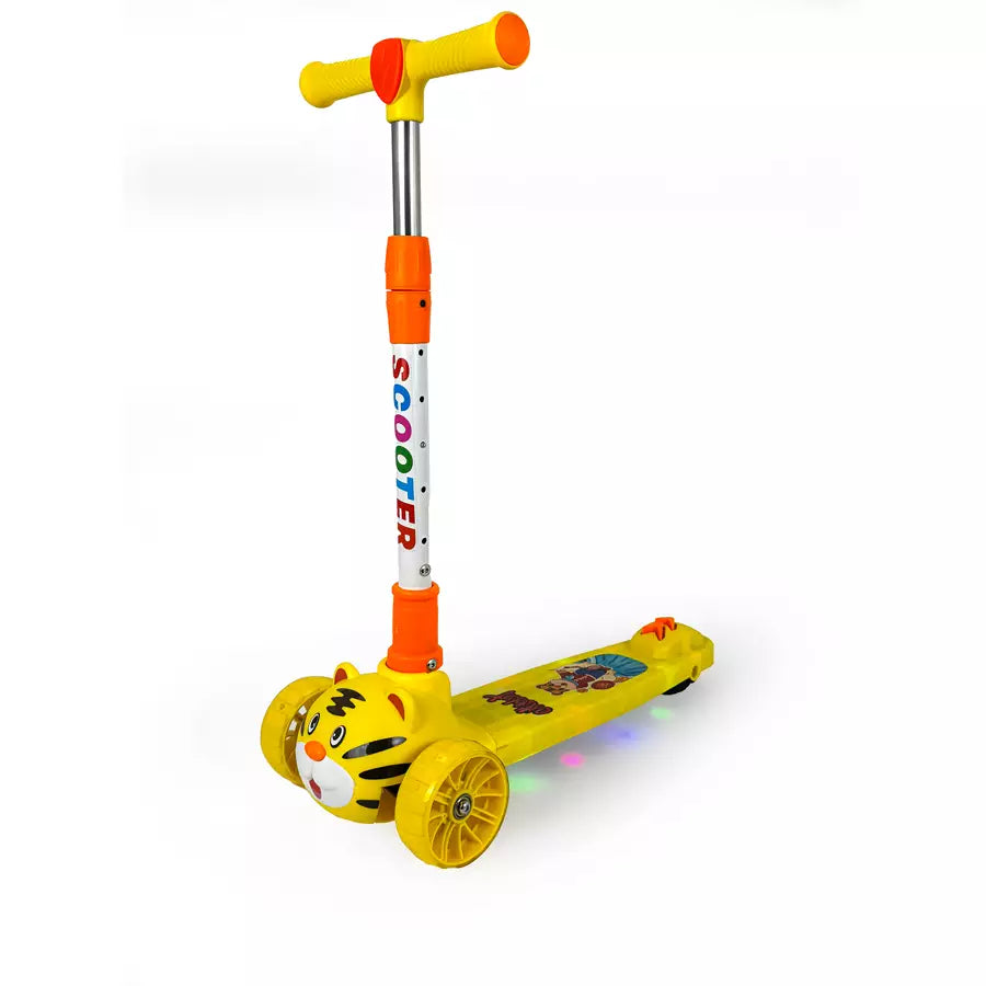Tiger Kids Scooter with Light & Sound (Yellow)