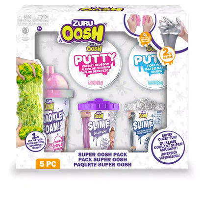 Zuru Oosh Mix Combo Series 3 Crackle Foam + Slime Tub 70G + Series 4 Putty Window Box (4 Pcs, Bulk)