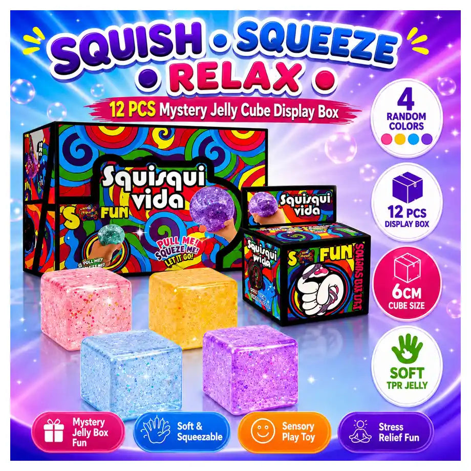 Squishy Buns 6cm Glitter Slime Cube (Assorted)