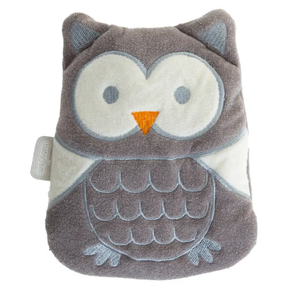 Babyjem Cherry Seeds Filled Velvet Colic Owl Shaped Pillow (Grey), 0 Months+