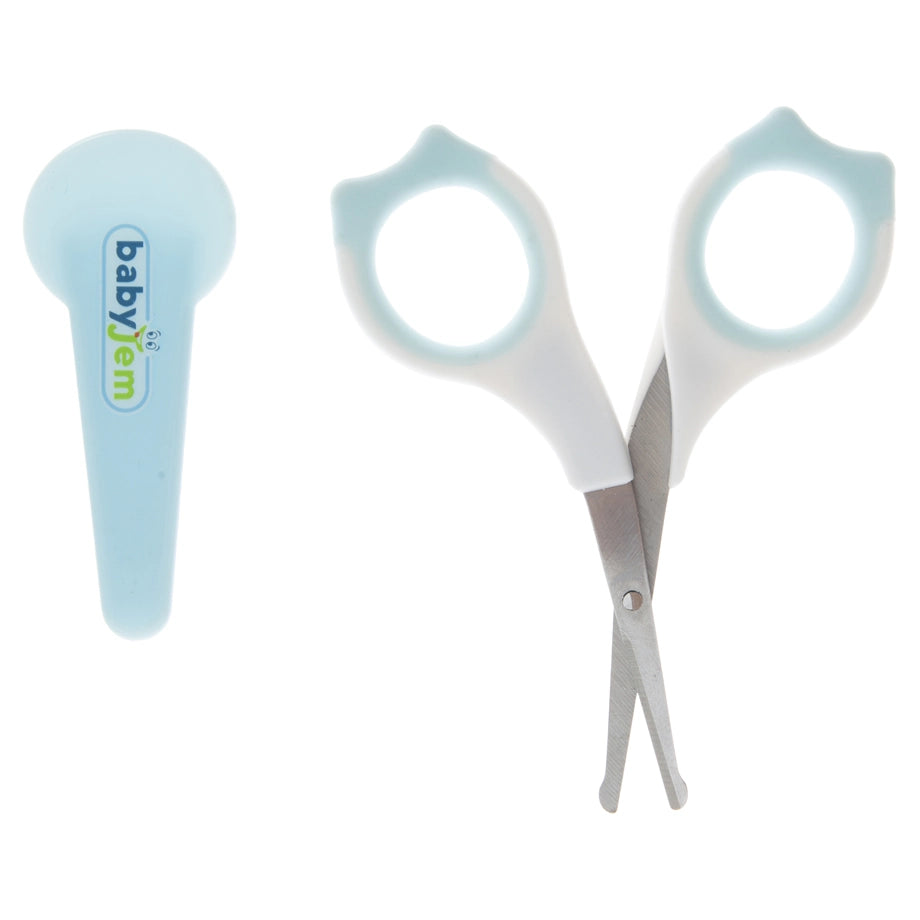 Babyjem 2-Piece Nail Scissors with Case Set for Babies (Blue), 0 Months+