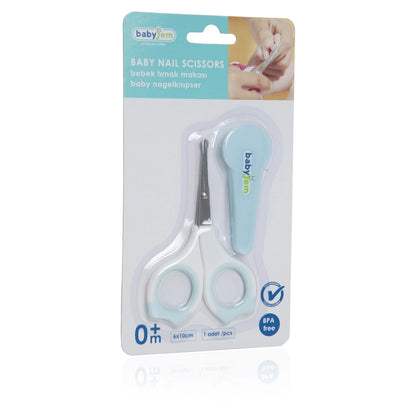 Babyjem 2-Piece Nail Scissors with Case Set for Babies (Blue), 0 Months+