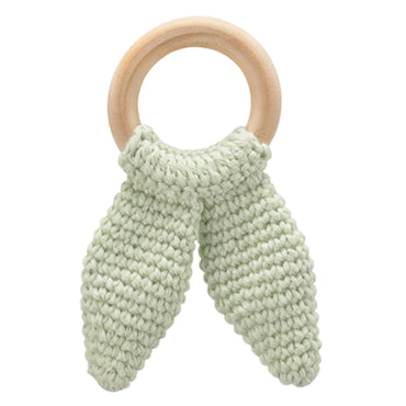 Babyjem Amigurumi Wooden Ring Teether for Baby, 4+ Months (Green)