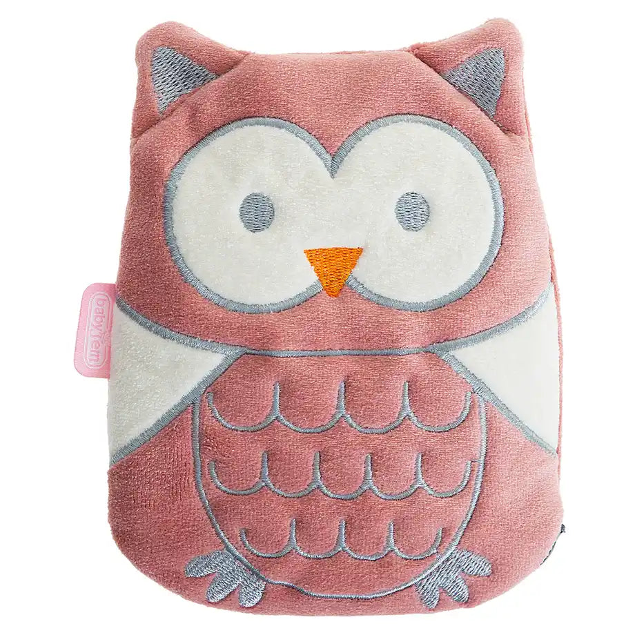 Babyjem Cherry Seeds Filled Velvet Colic Owl Shaped Pillow (Rose), 0 Months+