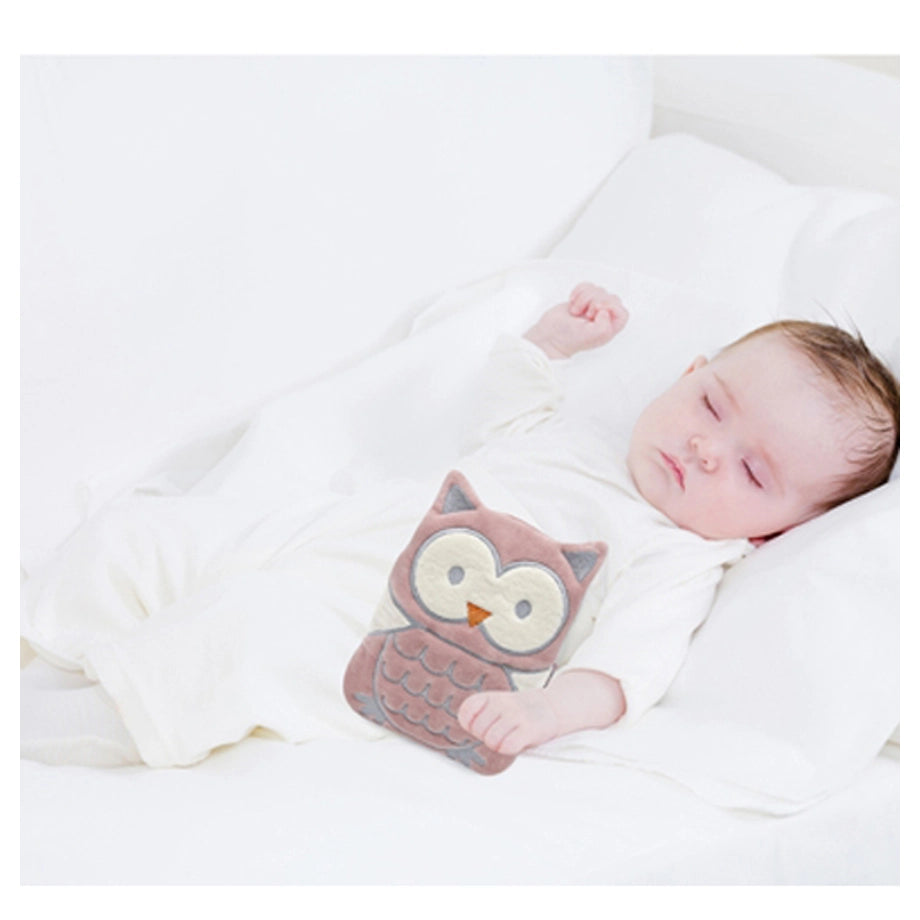 Babyjem Cherry Seeds Filled Velvet Colic Owl Shaped Pillow (Rose), 0 Months+