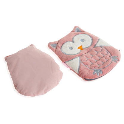 Babyjem Cherry Seeds Filled Velvet Colic Owl Shaped Pillow (Rose), 0 Months+
