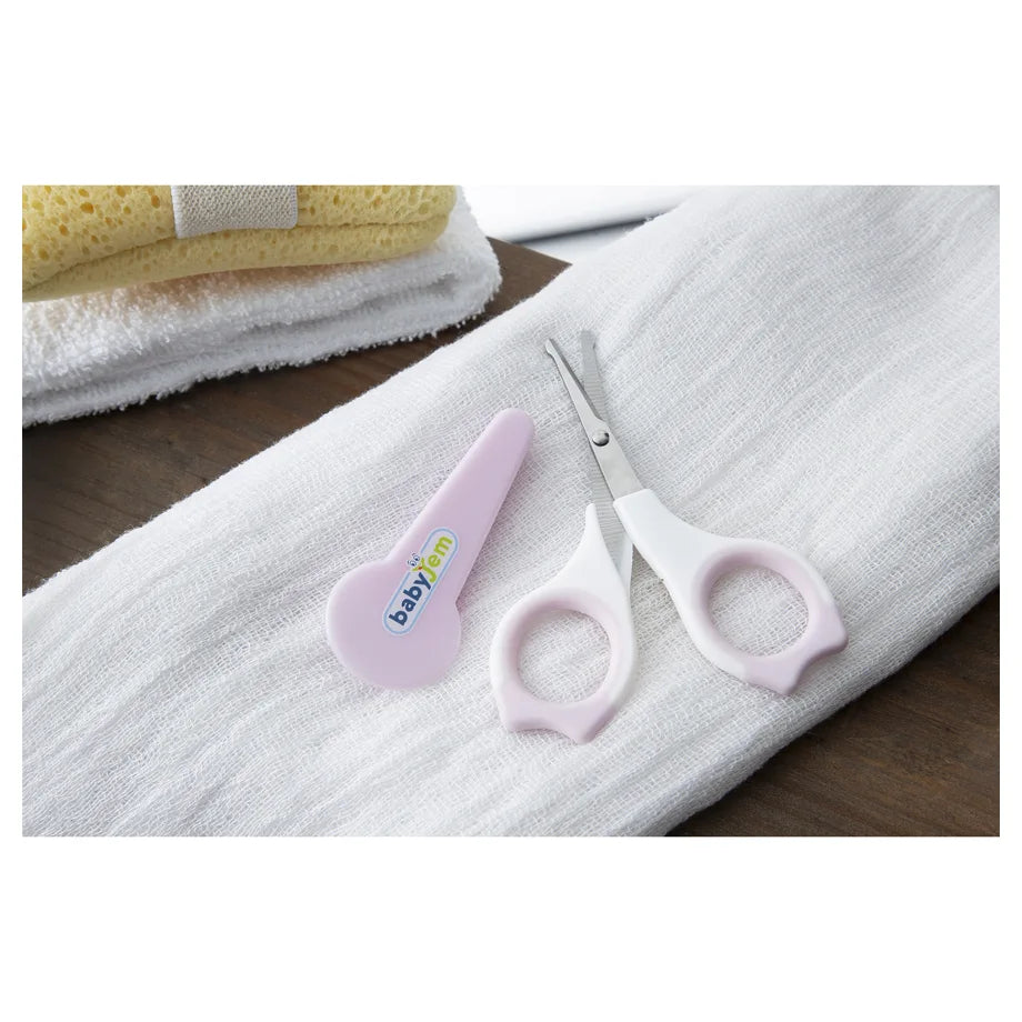 Babyjem 2-Piece Nail Scissors with Case Set for Babies (Pink), 0 Months+