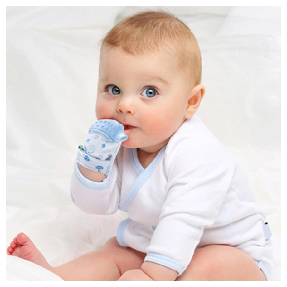 Babyjem Baby Teethering Gloves Hedgehog (Blue)