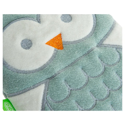 Babyjem Cherry Seeds Filled Velvet Colic Owl Shaped Pillow (Green), 0 Months+