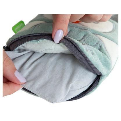 Babyjem Cherry Seeds Filled Velvet Colic Owl Shaped Pillow (Green), 0 Months+