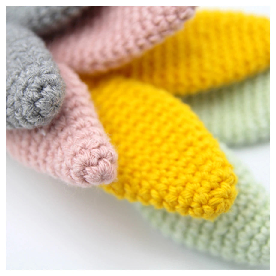 Babyjem Amigurumi Wooden Ring Teether for Baby, 4+ Months (Pink)