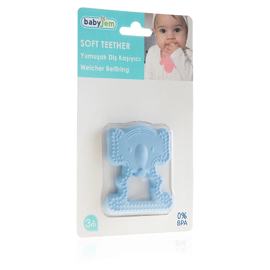 Babyjem Baby Teethering Elephant Gloves, 3+ Months (Blue)