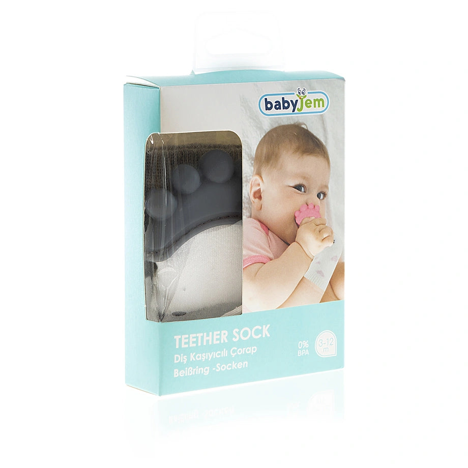 Babyjem Sock Teether, 3–12 Months (Grey)