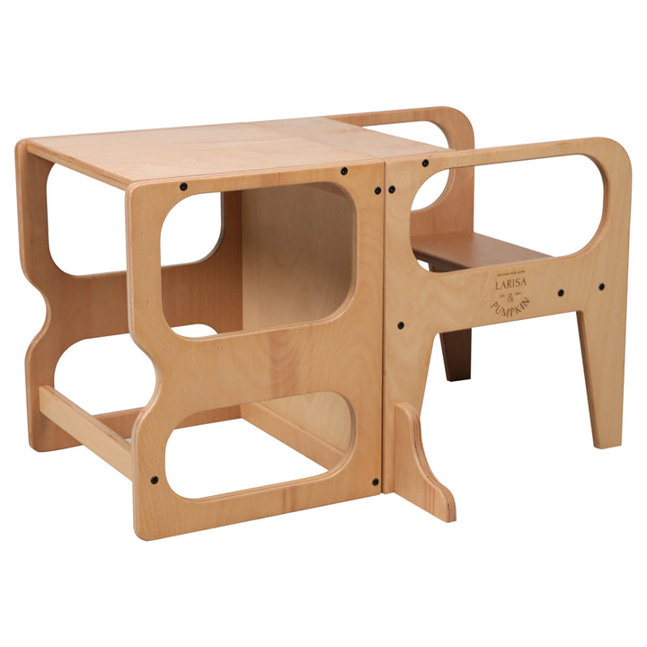 Larisa And Pumpkin Learning Tower 100% Natural Beech Wood (Natural)