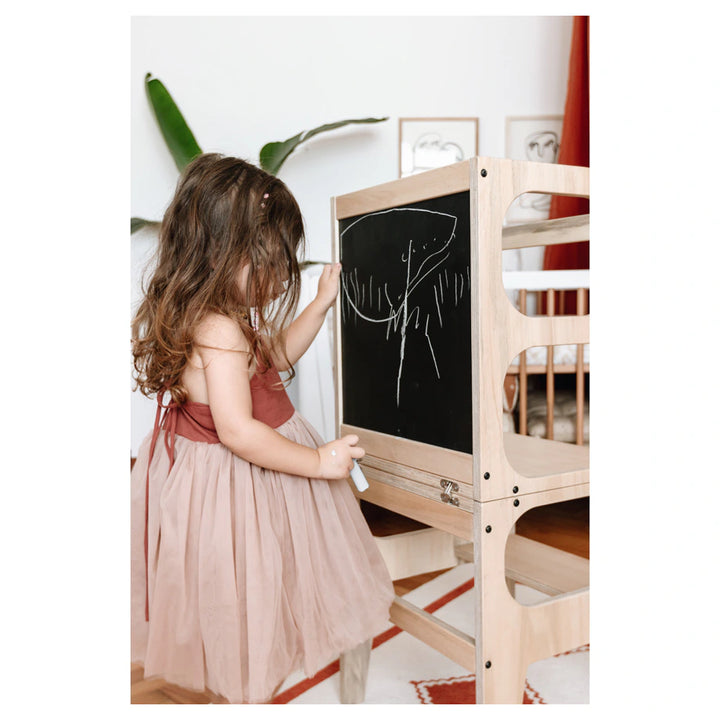 Larisa And Pumpkin Learning Tower 100% Natural Beech Wood (Natural)