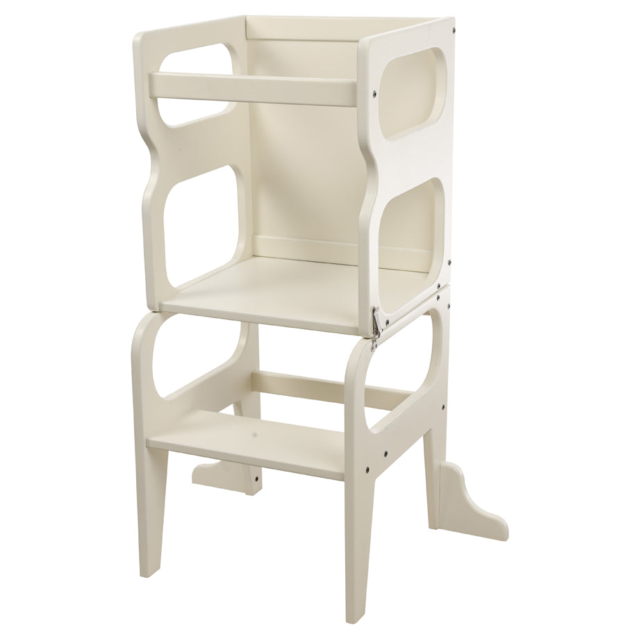 Larisa And Pumpkin Learning Tower 100% Natural Beech Wood (White)
