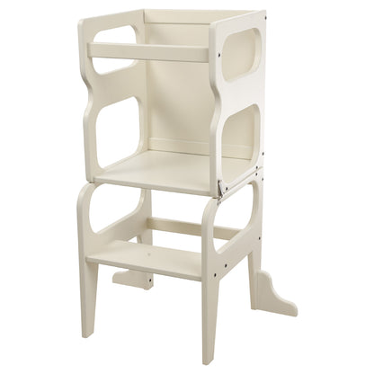 Larisa And Pumpkin Learning Tower 100% Natural Beech Wood (White)