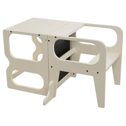 Larisa And Pumpkin Learning Tower 100% Natural Beech Wood (White)