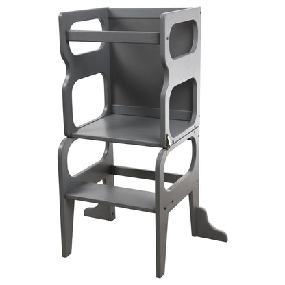 Larisa And Pumpkin Learning Tower 100% Natural Beech Wood (Grey)