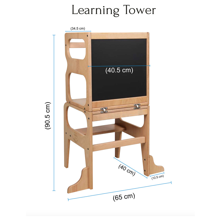 Larisa And Pumpkin Learning Tower 100% Natural Beech Wood (Grey)