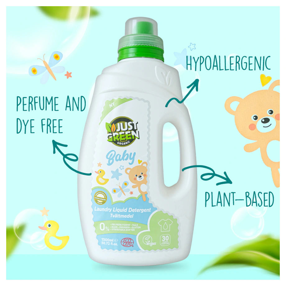 Just green organic Baby Laundry Liquid Detergent 1500ml