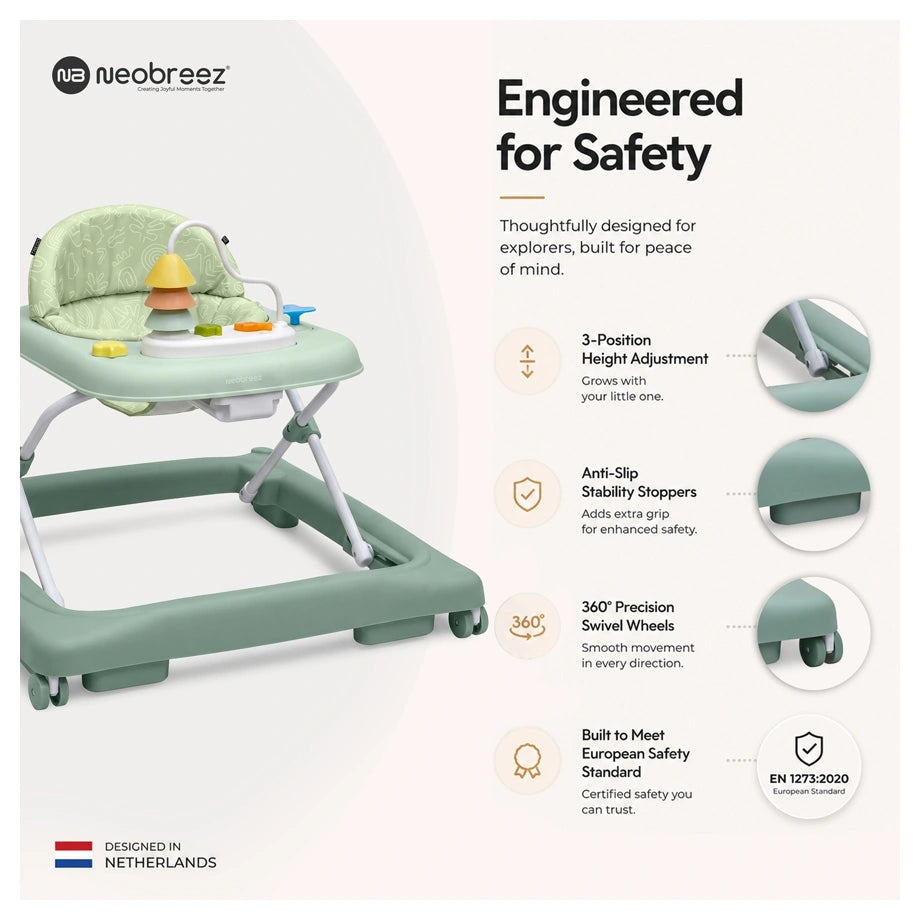 Neobreez Tredo Baby Walker (Green)