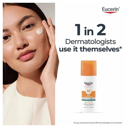 Eucerin واقي شمس للبشرة الدهنية والمختلطة مع عامل حماية SPF50+ (50 مل)