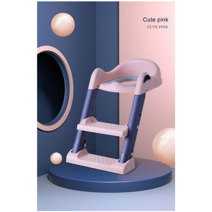 Little Angel Foldable Toddler Potty Training Seat with Ladder (Pink)