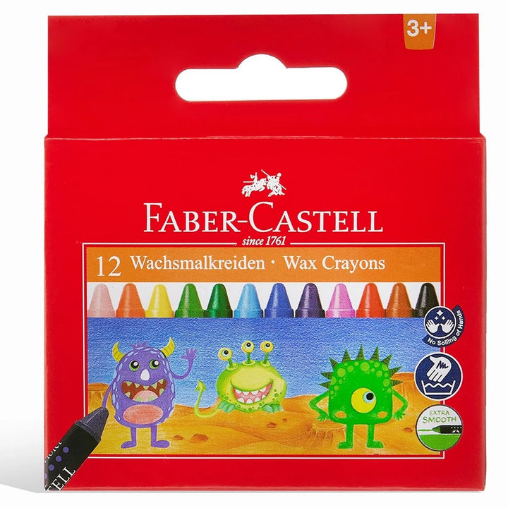 Faber-Castell - Wax Crayon Regular 75mm Pack of 12