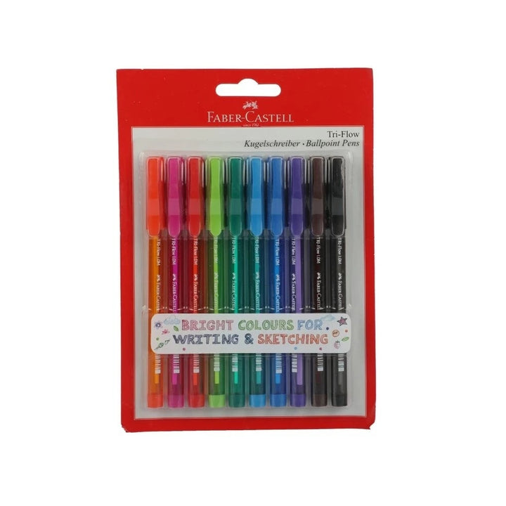 Faber-Castell - Tri-Flow 1.0mm Pack of 10 (Asst.)