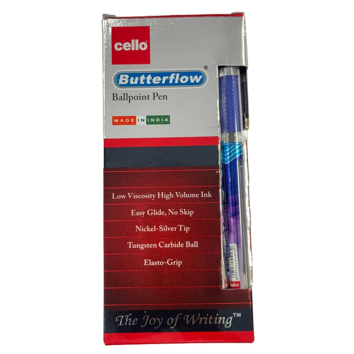 Cello - Classic Ball Pen Butterflow 0.7mm Pack of 12 (Blue)