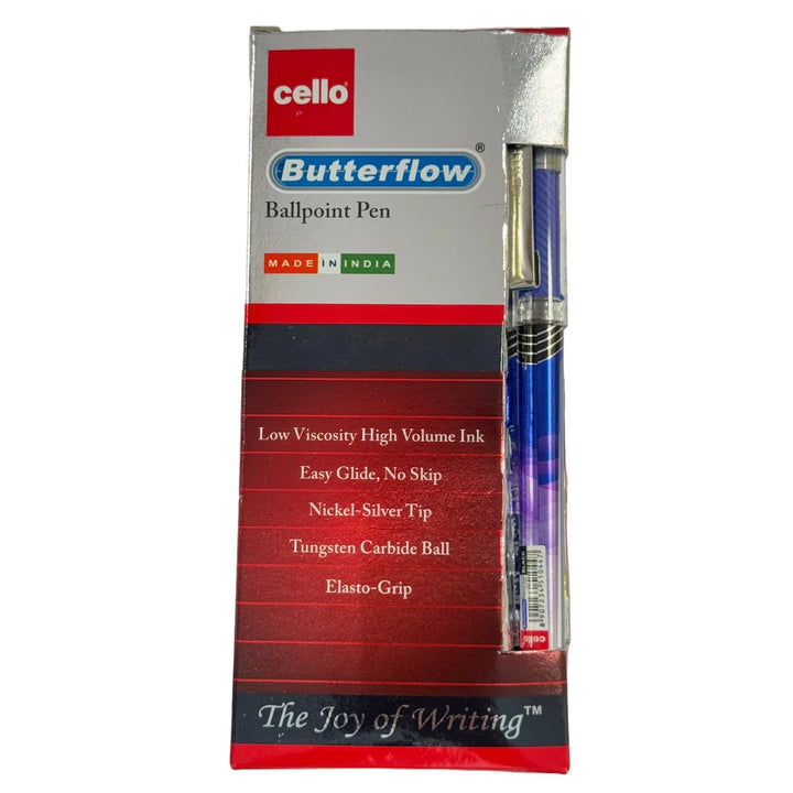 Cello - Classic Ball Pen Butterflow 0.7mm Pack of 12 (Black)