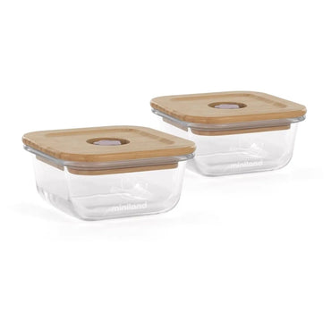Miniland Set 2 Ecosquare Chick Glass Container