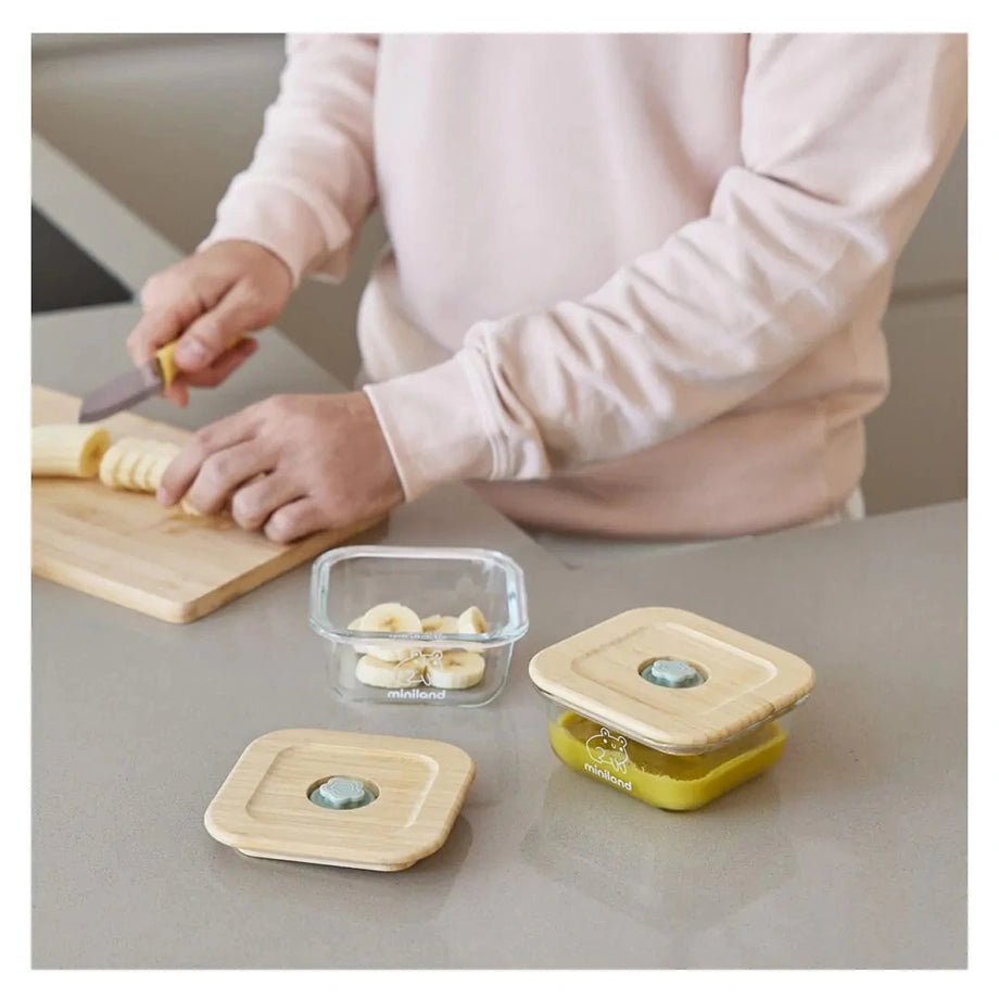 Miniland Set Of 2 Ecosquare Food Containers