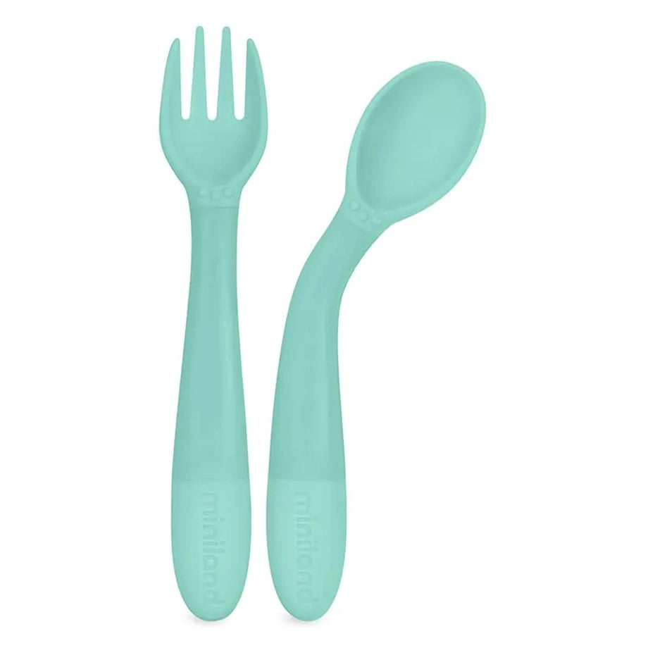 Miniland Baby Flexible Feeding Spoon And Fork Set
