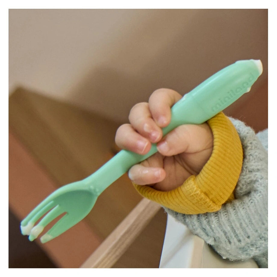 Miniland Baby Flexible Feeding Spoon And Fork Set