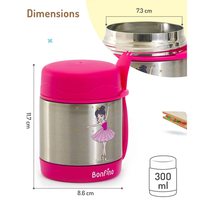 Bonfino Ballerina Theme Food Jar (Pink)