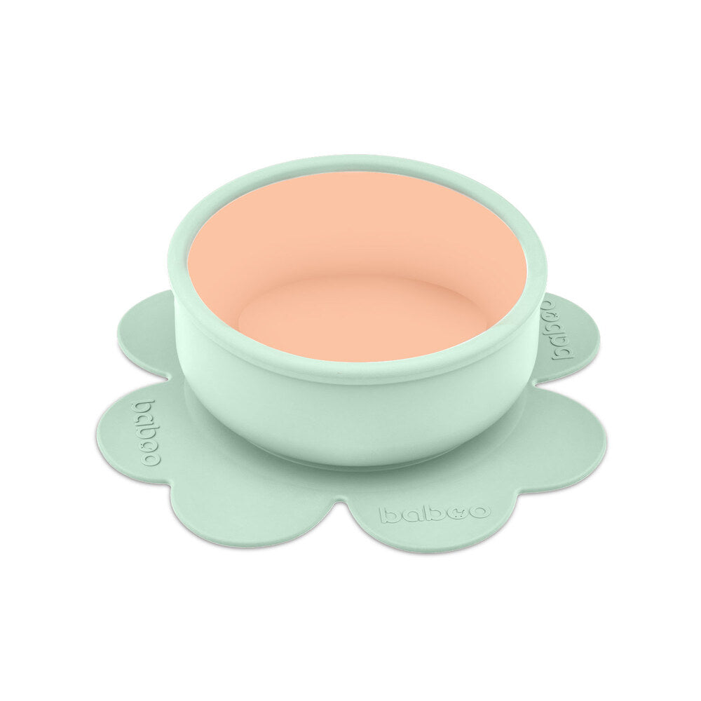 Baboo 6m+ Silicone Bowl with Suction (Peachy Keen Colour)