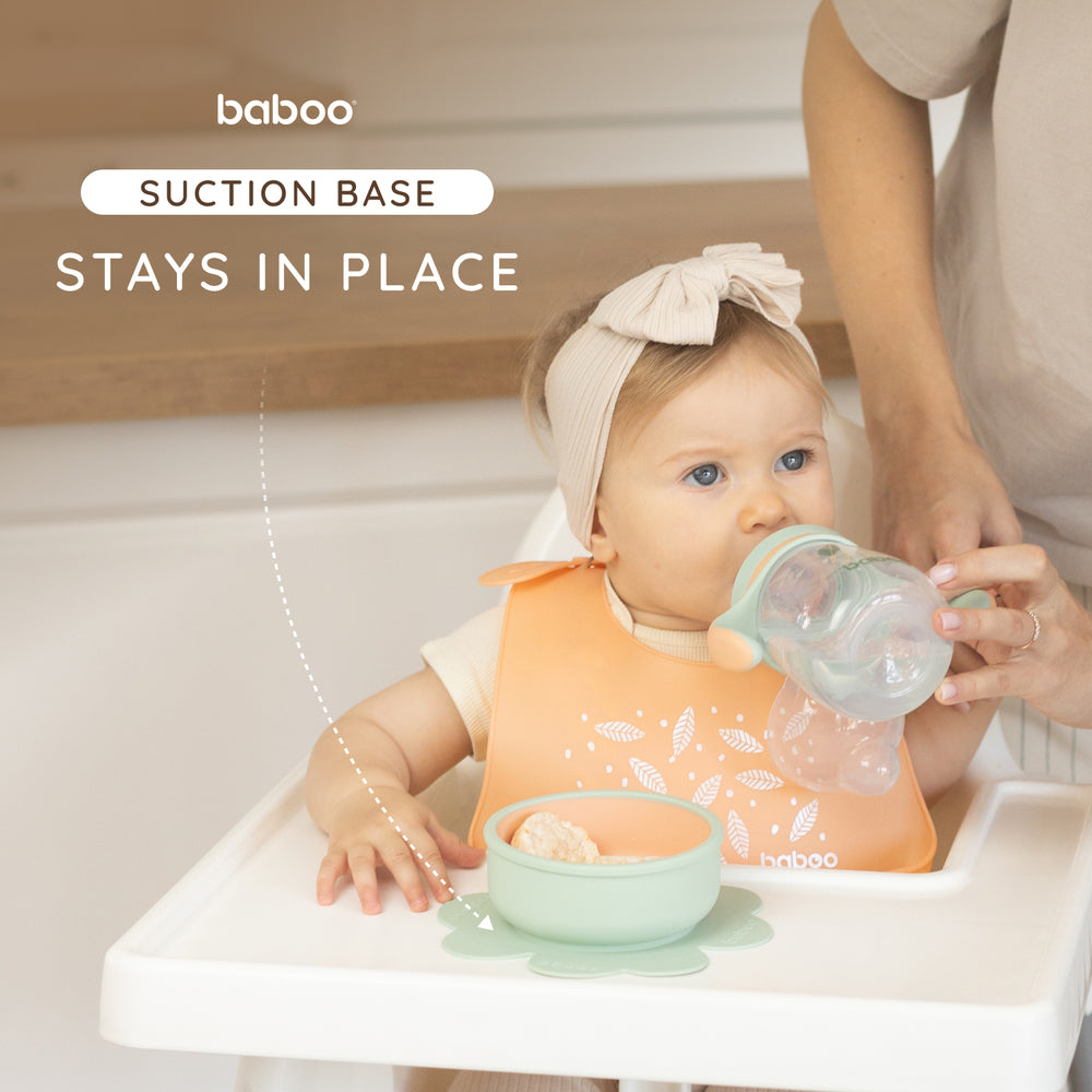 Baboo 6m+ Silicone Bowl with Suction (Peachy Keen Colour)