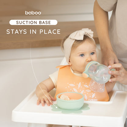 Baboo 6m+ Silicone Bowl with Suction (Peachy Keen Colour)